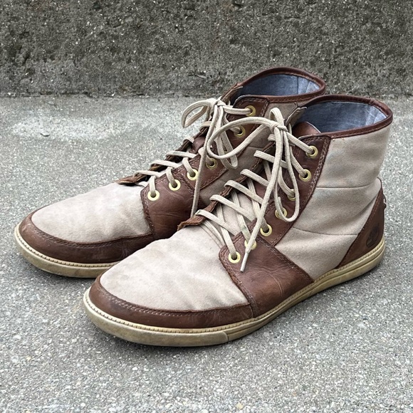 Timberland Earthkeepers Leather Canvas Boots Men’s Size 9 - Picture 1 of 6